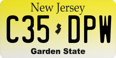 NJ license plate C35DPW