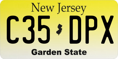 NJ license plate C35DPX