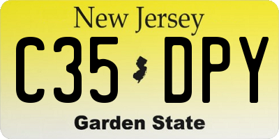 NJ license plate C35DPY
