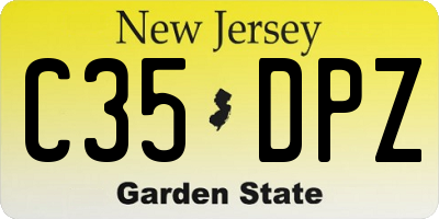 NJ license plate C35DPZ