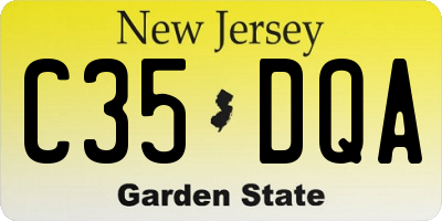 NJ license plate C35DQA