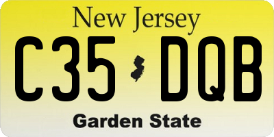 NJ license plate C35DQB