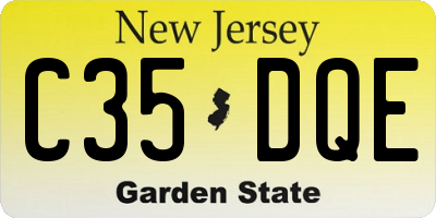 NJ license plate C35DQE