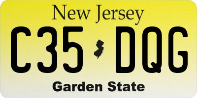 NJ license plate C35DQG