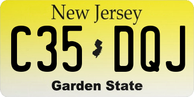 NJ license plate C35DQJ