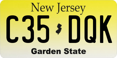 NJ license plate C35DQK