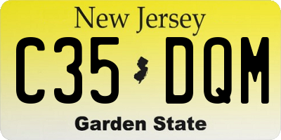 NJ license plate C35DQM