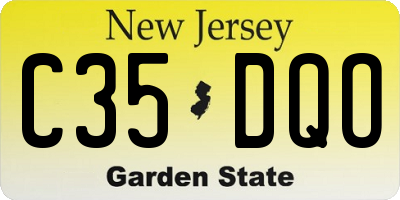 NJ license plate C35DQO