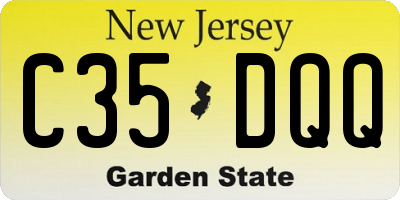NJ license plate C35DQQ