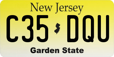 NJ license plate C35DQU