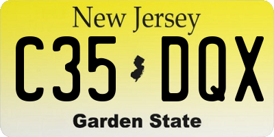 NJ license plate C35DQX
