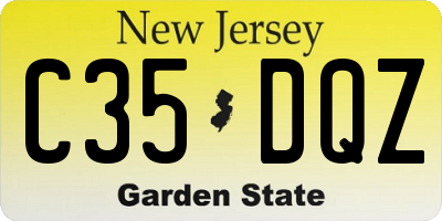 NJ license plate C35DQZ