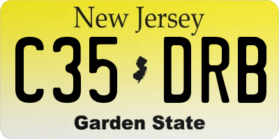 NJ license plate C35DRB