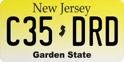 NJ license plate C35DRD