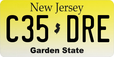 NJ license plate C35DRE