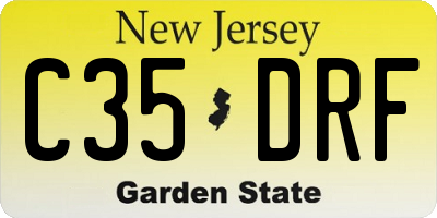 NJ license plate C35DRF