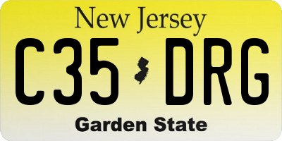 NJ license plate C35DRG