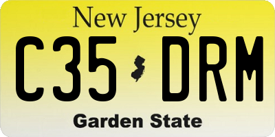 NJ license plate C35DRM