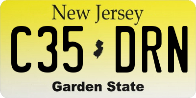 NJ license plate C35DRN