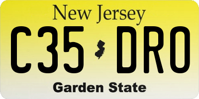 NJ license plate C35DRO