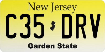 NJ license plate C35DRV