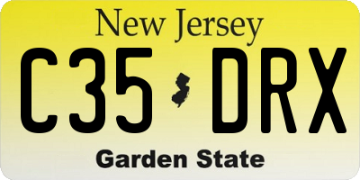 NJ license plate C35DRX