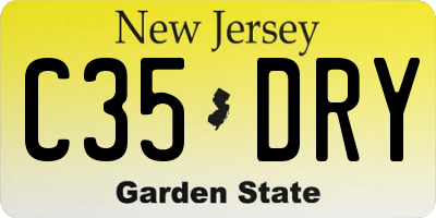 NJ license plate C35DRY