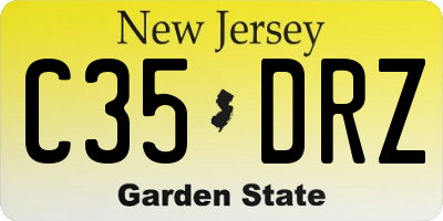 NJ license plate C35DRZ