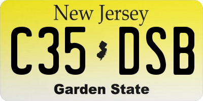 NJ license plate C35DSB