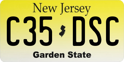 NJ license plate C35DSC