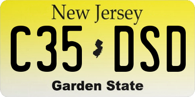 NJ license plate C35DSD