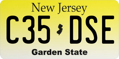NJ license plate C35DSE