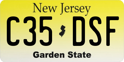 NJ license plate C35DSF