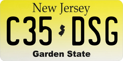 NJ license plate C35DSG