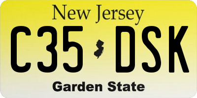 NJ license plate C35DSK