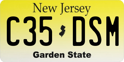 NJ license plate C35DSM