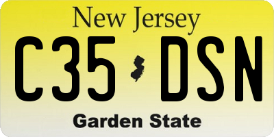 NJ license plate C35DSN