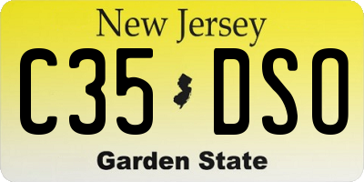 NJ license plate C35DSO