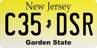 NJ license plate C35DSR