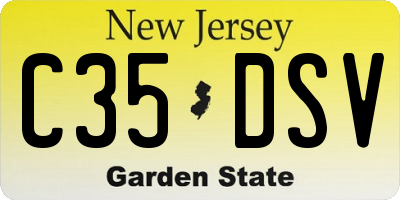 NJ license plate C35DSV