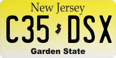 NJ license plate C35DSX