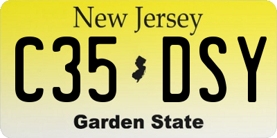 NJ license plate C35DSY