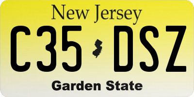 NJ license plate C35DSZ