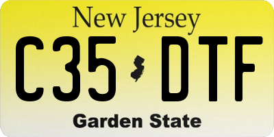 NJ license plate C35DTF