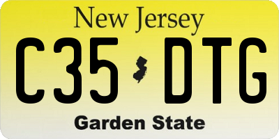 NJ license plate C35DTG