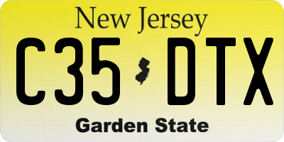 NJ license plate C35DTX