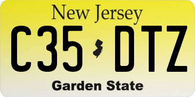 NJ license plate C35DTZ