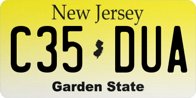 NJ license plate C35DUA
