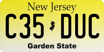 NJ license plate C35DUC
