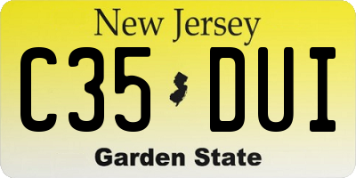 NJ license plate C35DUI
